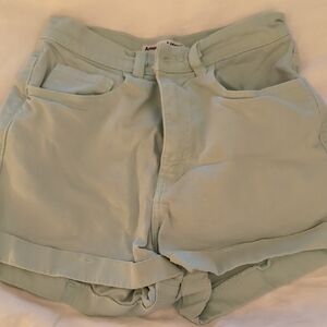 American Apparel Light Green Jean Shorts